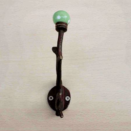 Pea Green Dot Tree Hooks-EHG-28